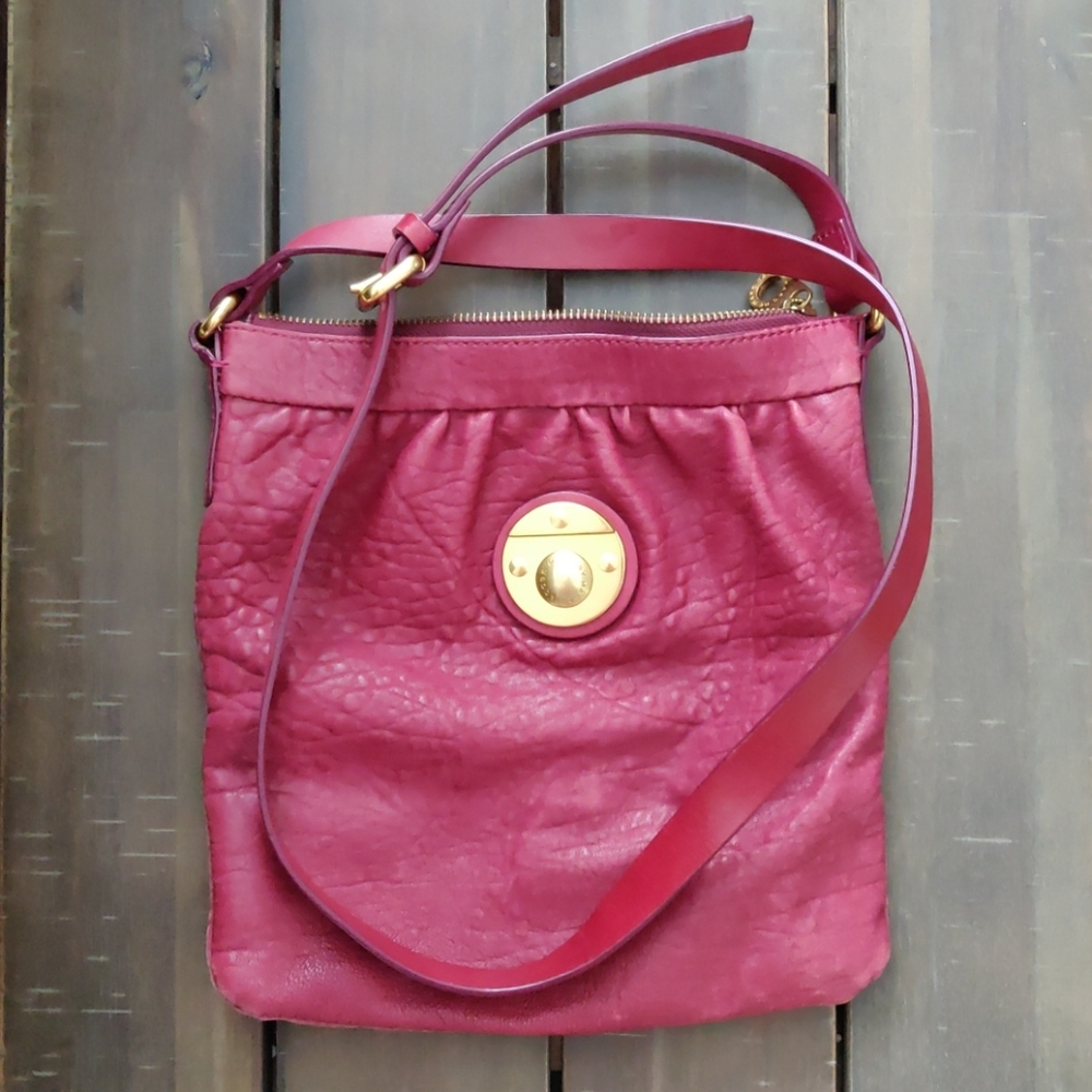 Marc by Marc Jacobs Wine Leather Crossbody Bag